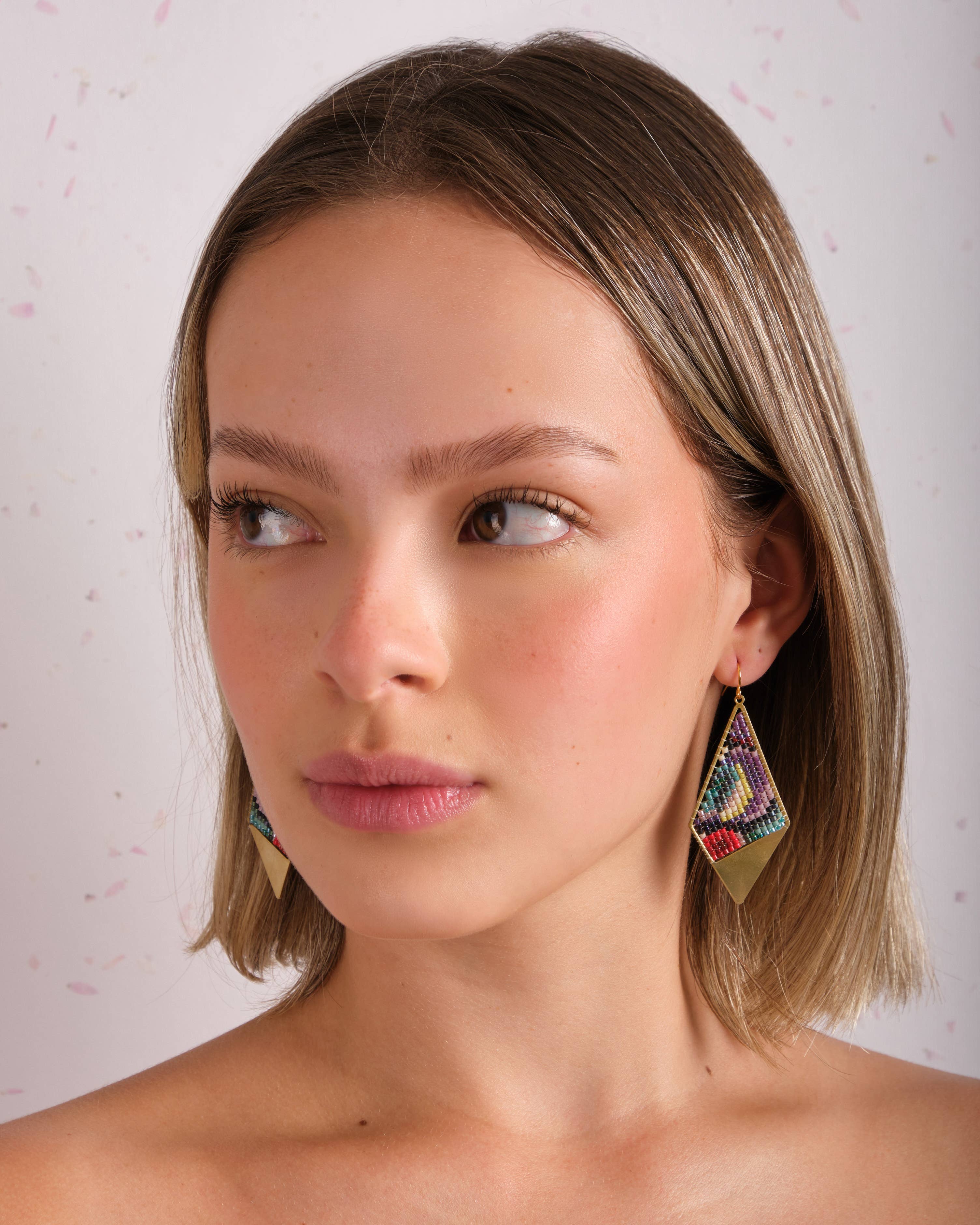 Kaleidoscope Kite Earrings (Pink/Orange) - Image 4