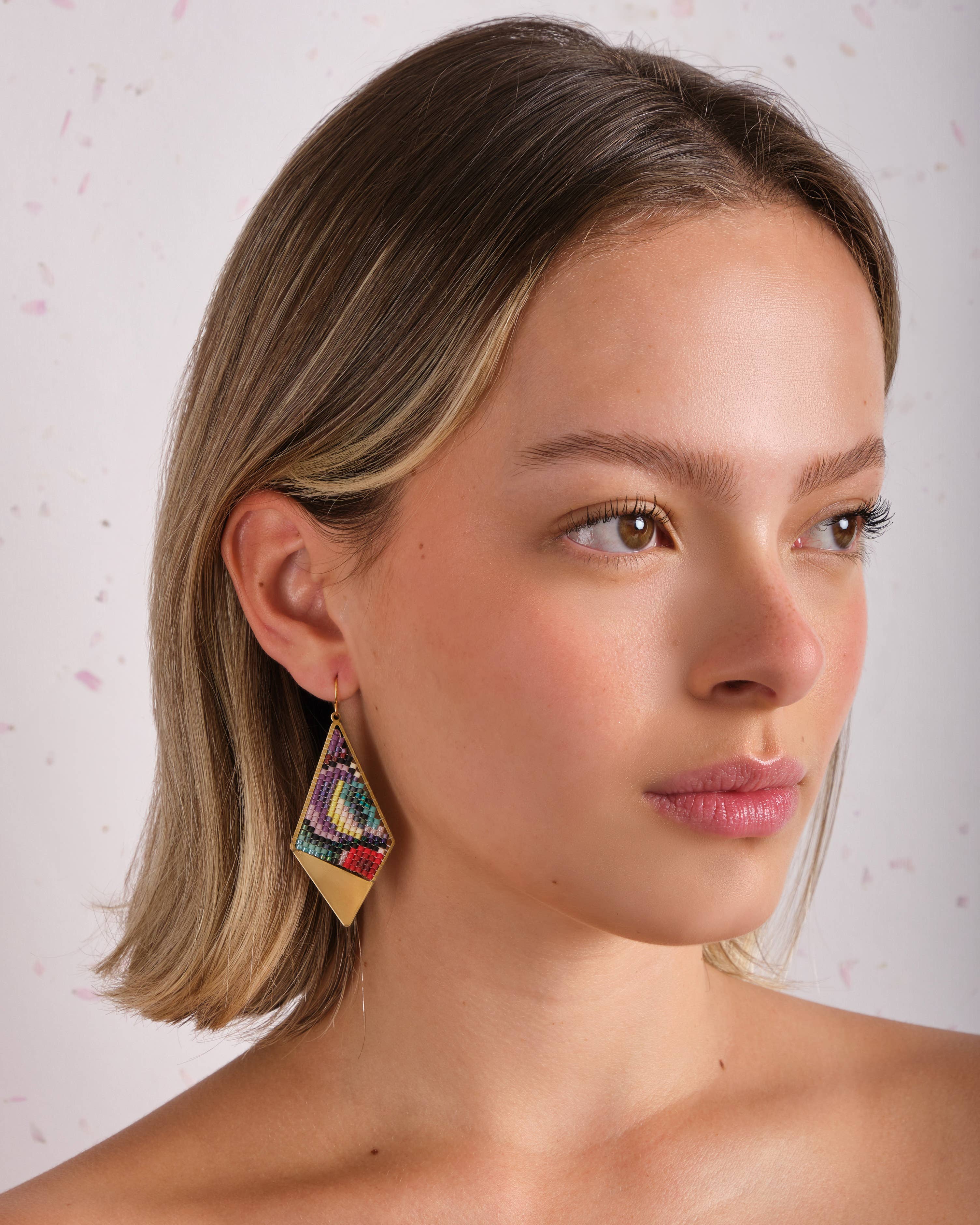 Kaleidoscope Kite Earrings (Pink/Orange) - Image 5