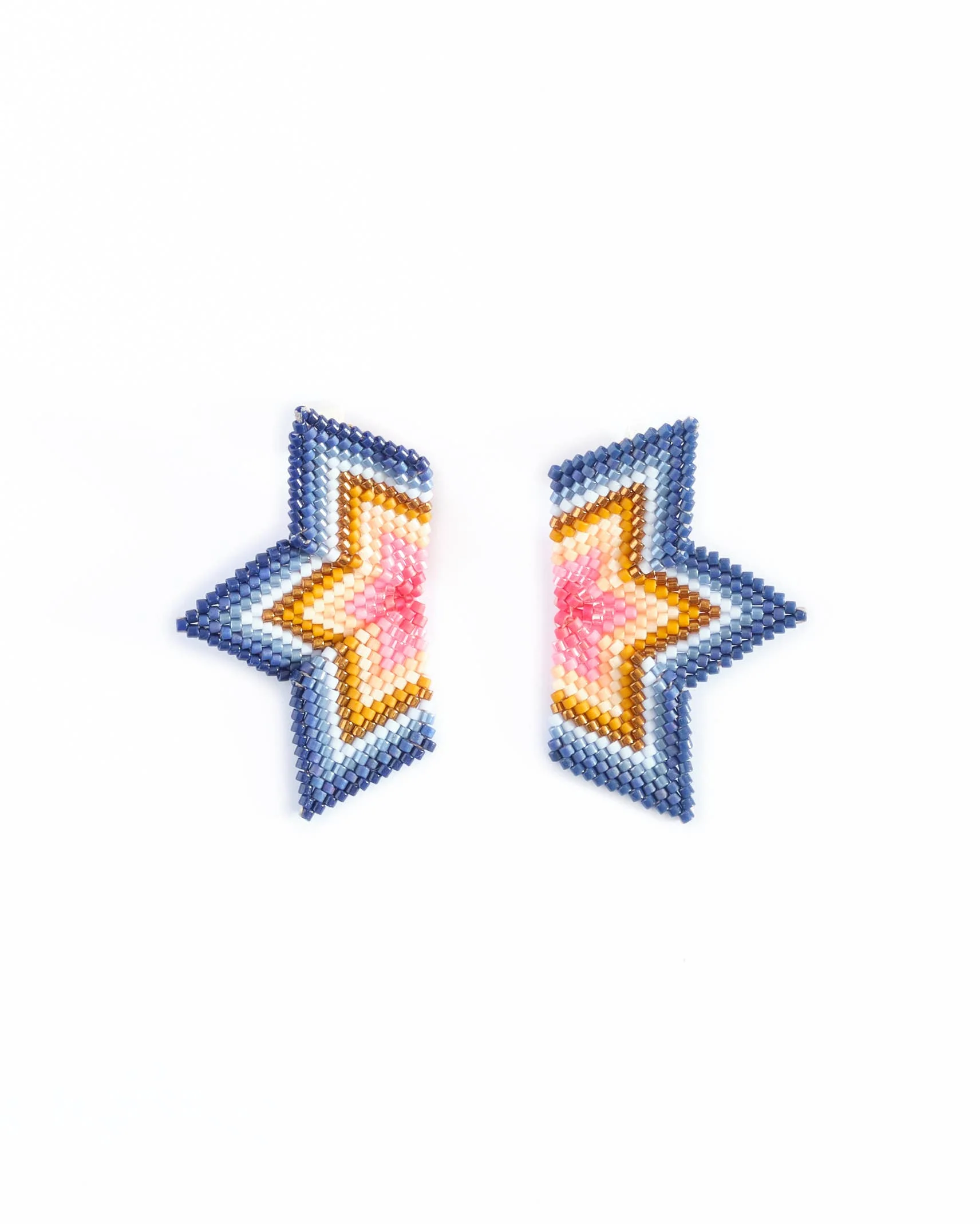 Half Star Earrings (Blue/Pink) - Image 3