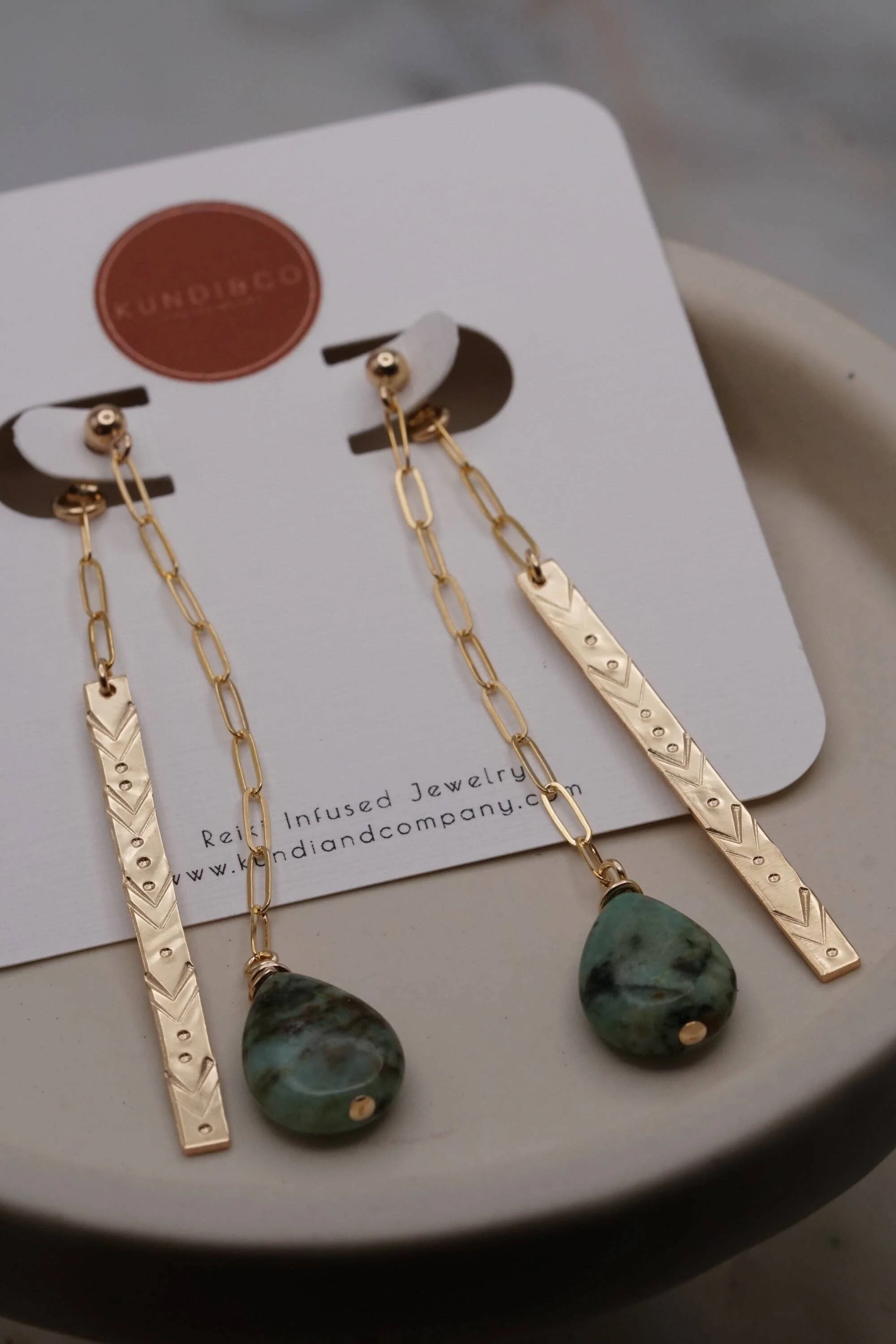Vibe - Turquoise Dangle Posts - Image 3