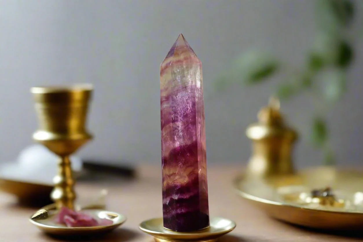 Rainbow Fluorite Tower with Yellow - Image 3