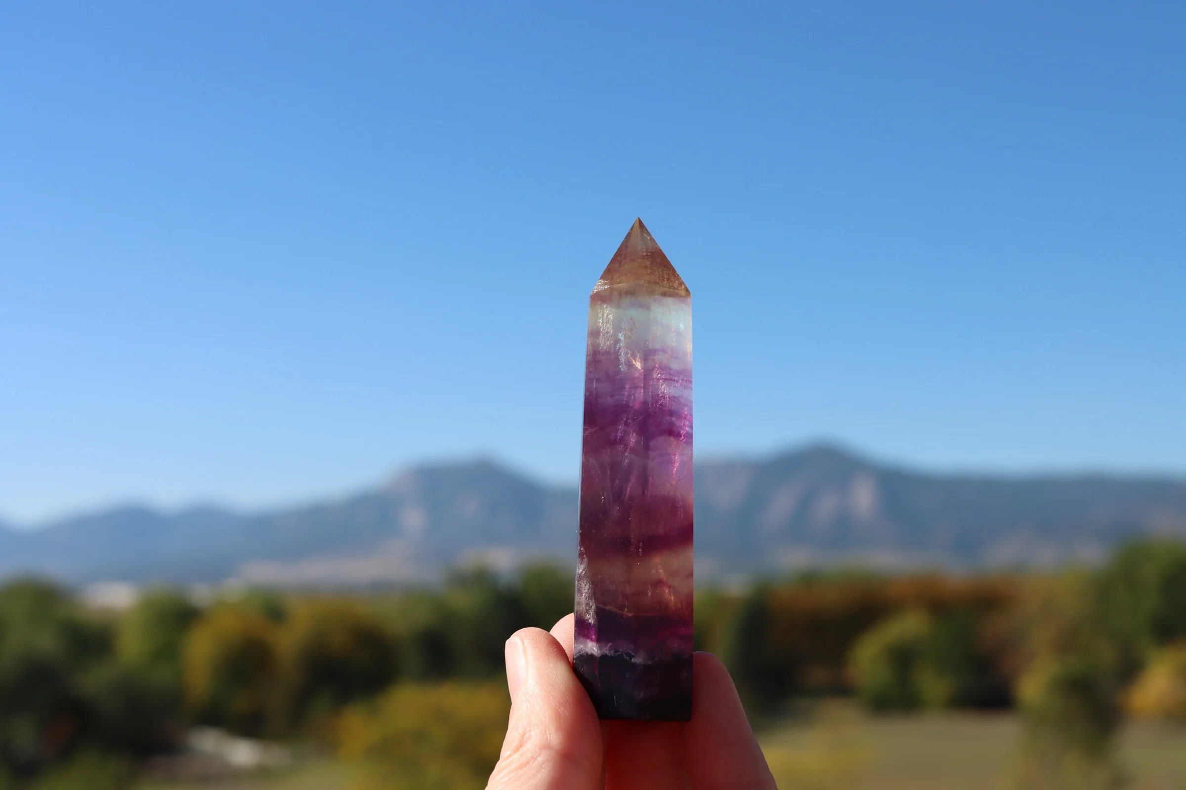 Rainbow Fluorite Tower with Yellow - Image 4